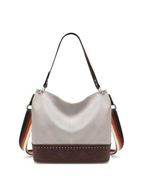 Suede Hobo Handbag for Women Large Tote Zip Shoulder Crossbody